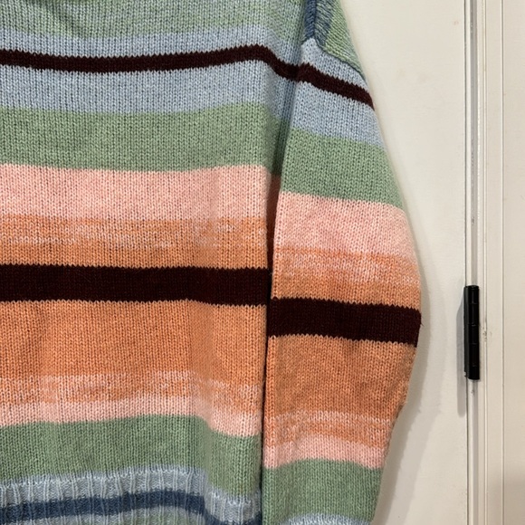 SUNDANCE WOOL BLEND STRIPED SIBELLA SWEATER LARGE - Picture 5 of 8